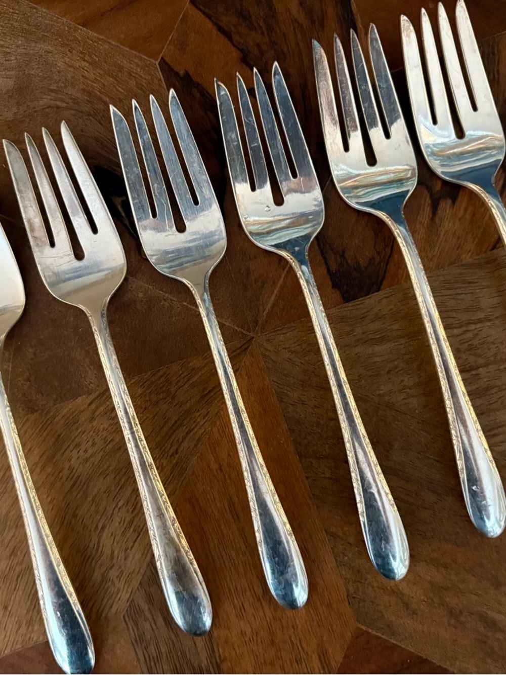 Vintage Gorham Silver-plate Salad Forks-Set of 6